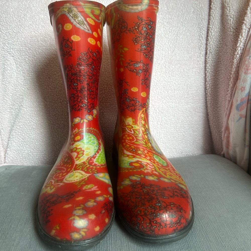 Sloggers Red Patterned Winter & Rain Boots